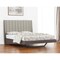 Homeroots Queen Grey Upholstered Faux Leather and Ivory Gloss Bed Frame 486182 - alternate 5