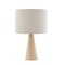 Homeroots 20" Beige Solid Wood USB Table Lamp With Beige Drum Shade 530946 - alternate 7
