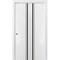 Sartodoors Sliding Closet Bi-fold Doors, Planum 0011 White Silk and Aluminum Strips, Sturdy Tracks Moldings Tr PLANUM0011BF-WS-72 x 84 (2* 36x84) - alternate 1