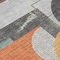 Homeroots 8' Gray Gold And Orange Round Geometric Washable Indoor Outdoor Area Rug 618024 - alternate 8