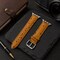 Elegani Ostrich-Embossed Leather Band Compatible with Apple Watch 41mm, Yellow, Rose Gold Buckle LAT3-YLW-RGD-41 - alternate 4
