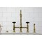 Kingston Brass Bridge Kitchen Faucet with Brass Sprayer, Brushed Brass KS1277PKXBS - alternate 6
