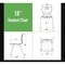 Correll Stacking Student Chair, 18in, Light Texture Seat, Chrome Legs, Blue, 4PK CSCHR18-27-4PK - alternate 10