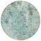 Homeroots 8' Teal Blue Green And Ivory Round Abstract Washable Indoor Outdoor Area Rug 587856 - alternate 8