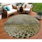Homeroots 8' Brown Gray And Ivory Round Abstract Washable Indoor Outdoor Area Rug 603079 - alternate 1