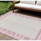 Homeroots 8' X 10' Pink And Ivory Striped Washable Indoor Outdoor Area Rug 610495 - alternate 1