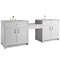 James Martin Vanities Bellshire 96" Dual Vanity Set w/24" Make-Up Counter, Bright White w/3 cm Eternal Jasmine Pearl Siles 660-VMC96-BW-3EJP - alternate 5
