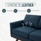 Leisuremod Chester Modern Leather Sofa with Birch Wood Base, Navy Blue CS83NBU-L - alternate 10