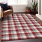 Homeroots 10' X 14' Red Gray And Beige Plaid Washable Indoor Outdoor Area Rug 601433 - alternate 8