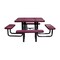 Leisure Craft 46" Square Picnic Table, Perforated Metal, Portable, Burgundy T46SQP-PERF-BURGUNDY - alternate 6