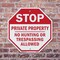 Signmission Stop Private Property No Hunting or, 6 inch X 6 inch, Plastic Sign, 2PK OC-P-2PACK-6-165 - alternate 7