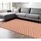 Homeroots 6' X 9' Coral And Ivory Geometric Indoor Outdoor Area Rug 554834 - alternate 9