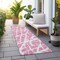 Homeroots 8' Runner Pink and Ivory Abstract Washable Non Skid Indoor Outdoor Runner Rug 559299 - alternate 9