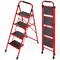 Wrightmaster 3.6 ft. Metal Lightweight Step Ladder, 9 ft. Reach, with Anti-slip Pedals, 330 lb. Load Capacity ZOR-4-RD-FBA - alternate 1