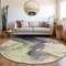 Homeroots 8' Fern Green Gray And Black Round Abstract Washable Indoor Outdoor Area Rug 602959 - alternate 8