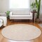 Homeroots 8' Peach And Beige Round Geometric Washable Indoor Outdoor Area Rug 602433 - alternate 7