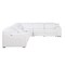Homeroots White Italian Leather Power Reclining L Shaped Six Piece Corner Sectional With Console 544994 - alternate 1