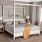 Baxton Studio Primrose Mid-Century Ivory Fluted Wood King Size Canopy Bed 249-13821-ZORO - alternate 9