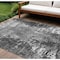 Homeroots 8' X 10' Gray Charcoal And Silver Abstract Washable Indoor Outdoor Area Rug 582923 - alternate 1