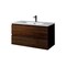Homeroots 36" Dark Brown Wood Freestanding Bathroom Vanity With White Sink And Two Drawers 627480 - alternate 4