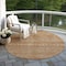Homeroots 8' Terra Cotta Copper And Gray Round Southwestern Washable Indoor Outdoor Area Rug 615988 - alternate 8