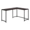 Homeroots 58" Espresso and Black L Shape Computer Desk 489984 - alternate 9