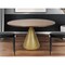 Homeroots 48" Brown And Gold Rounded Solid Wood And Iron Pedestal Base Dining Table 517854 - alternate 4