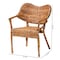 Bali & Pari Tara 2-Piece Natural Rattan Dining Chair - Handwoven Wicker Armchair with Curved Backrest, Seating 266-2PC-14569-ZORO - alternate 8