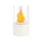 Homeroots 7in White And Clear Stainless Steel And Glass Bioethanol Portable Tabletop Firepit 654324 - alternate 1