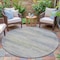 Homeroots 8' Linen And Beige Round Abstract Washable Indoor Outdoor Area Rug 631115 - alternate 6