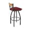 Holland Bar Stool Co Revelle 30in Swivel Bar Stool with Pewter Finish, Medium Back and Graph Ruby Seat 881 - alternate 11