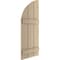Ekena Millwork Knotty Pine 3 Board Joined Board-n-Batten w/Quarter Round Arch Top Faux Wood Shutters, 16.5"W x 40"H SHUBJQ16X40KPPR - alternate 11