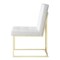 Homeroots Set of Two Tufted White and Gold Upholstered Faux Leather Dining Side Chairs 543550 - alternate 9