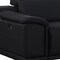 Homeroots 107" Black Italian Leather Reclining Metal USB Sofa 720277 - alternate 9