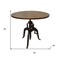 Homeroots Adjustable Height Brown And Black Solid Wood And Iron Pedestal Base Round Top Dining Table 517843 - alternate 4