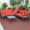 Leisuremod Chelsea Black Sectional With Adjustable Headrest & Coffee Table With Orange Cushions CSLBL-80OR - alternate 10