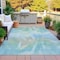 Homeroots 8' X 10' Sky Blue And Ivory Abstract Washable Indoor Outdoor Area Rug 631356 - alternate 9