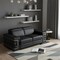 Homeroots 71in Black And Silver Genuine Leather Love Seat 329598 - alternate 7