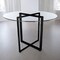 Homeroots 24" Clear And Black Rounded Glass And Metal Trestle Base Dining Table 400749 - alternate 5