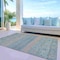 Homeroots 5' X 8' Teal Blue Salmon And Beige Medallion Washable Indoor Outdoor Area Rug 615915 - alternate 9