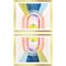 Homeroots Set Of Two Geometric Watercolor Gold Framed Wall Art, 2PK 606707 - alternate 1