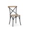 Homeroots Light Brown and Black Solid Wood And Iron Cross Back Dining Side Chair 605679 - alternate 5