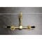 Kingston Brass Two-Handle Wall Mount Bridge Kitchen Faucet, Brushed Brass KS1267PKL - alternate 6