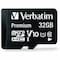 Verbatim 32GB Premium microSDHC Memory Card with Adapter, UHS-I V10 U1 Class 10 44083 - alternate 1