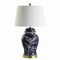 Jonathan Y Gracie 29.5" Traditional Cottage Ceramic/Metal Ginger Jar LED Table Lamp, White/Navy JYL3047A - alternate 8