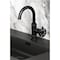 Kingston Brass One-Handle Single-Hole Bathroom Faucet with Deck Plate and Push Pop-Up Drain, Matte Black KSD2210RX - alternate 6