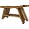 Homeroots 35" Teak Rectangular Shower Outdoor Bench With Shelf In Natural Finish 376730 - alternate 7