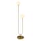 Homeroots 69" Gold And White Two Light Novelty Floor Lamp With White Glass Globe Shade 523432 - alternate 9