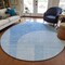 Homeroots 8' Sky Blue And Denim Blue Round Geometric Washable Indoor Outdoor Area Rug 582700 - alternate 8