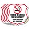 Signmission No Smoking Shield Sign This Is A Smoke F, 6 inch X 6 inch, Vinyl Decal, 5PK SHI-D-5PACK-6-402 - alternate 1